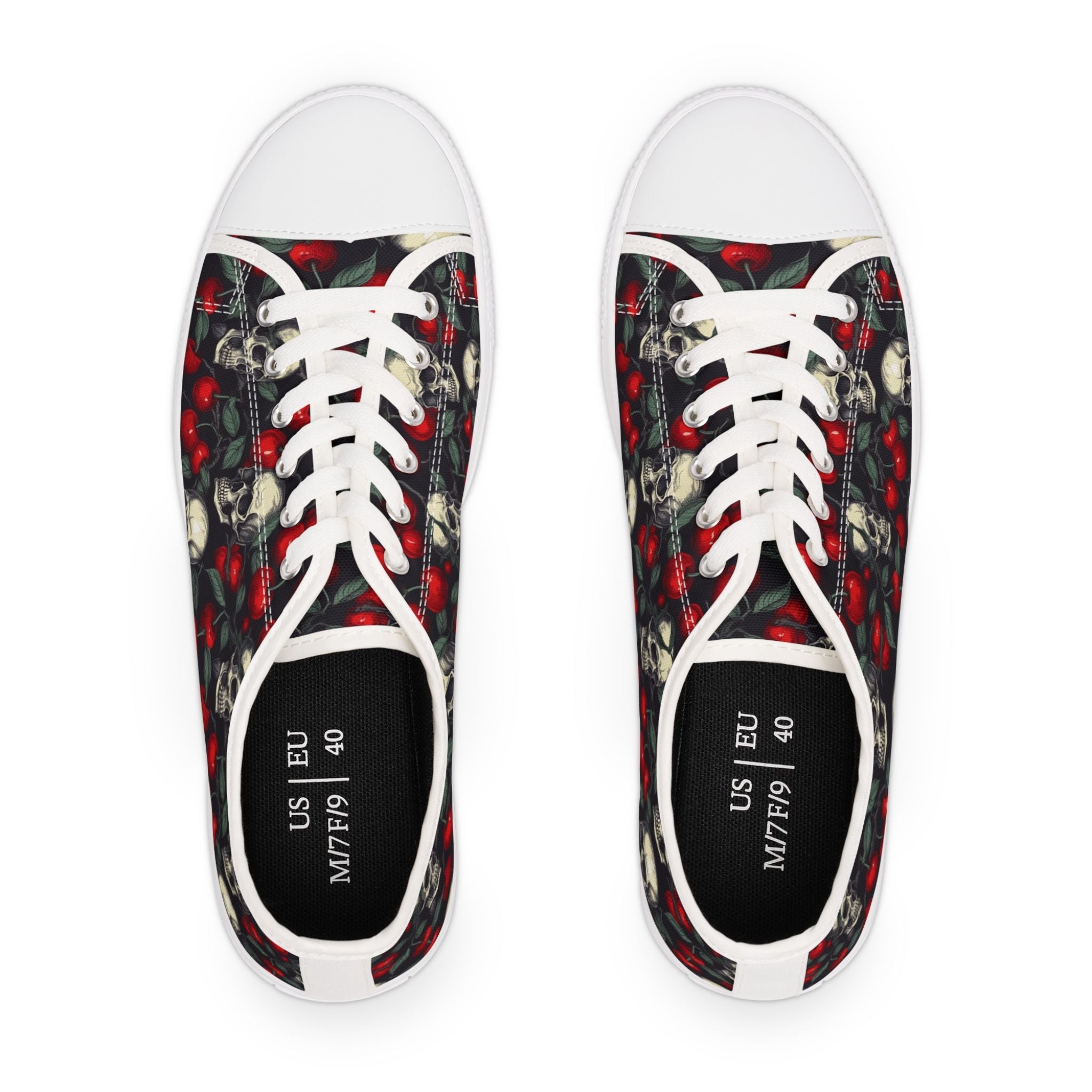 Cherries & Chains Women's Low Top Sneakers