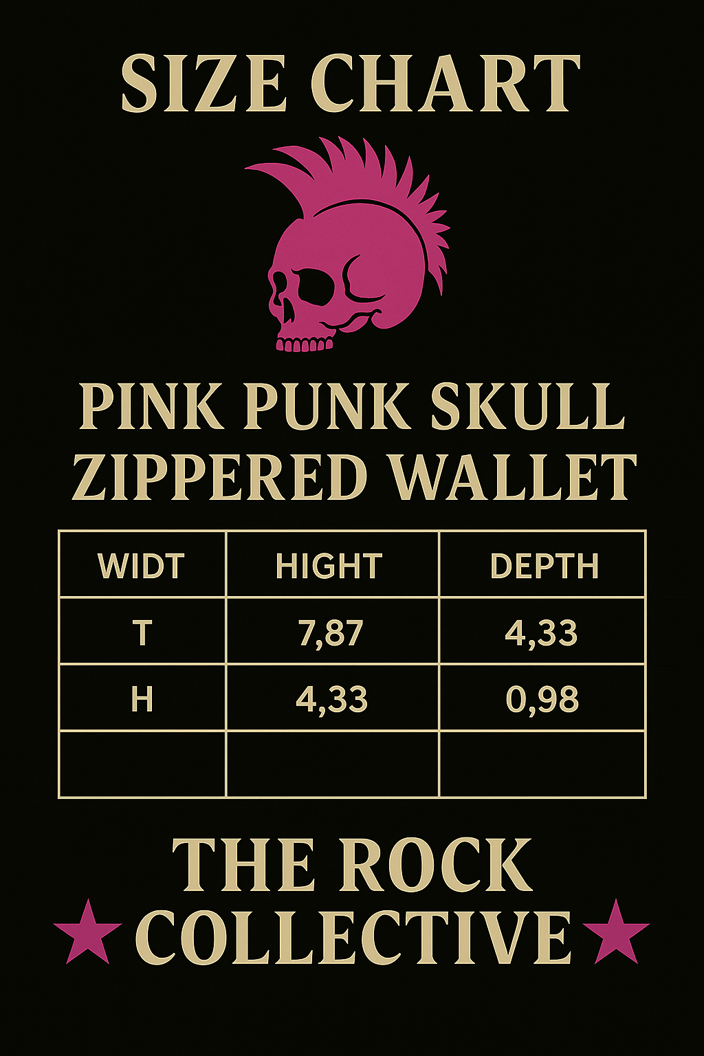 Pink Punk Skull Zippered Wallet