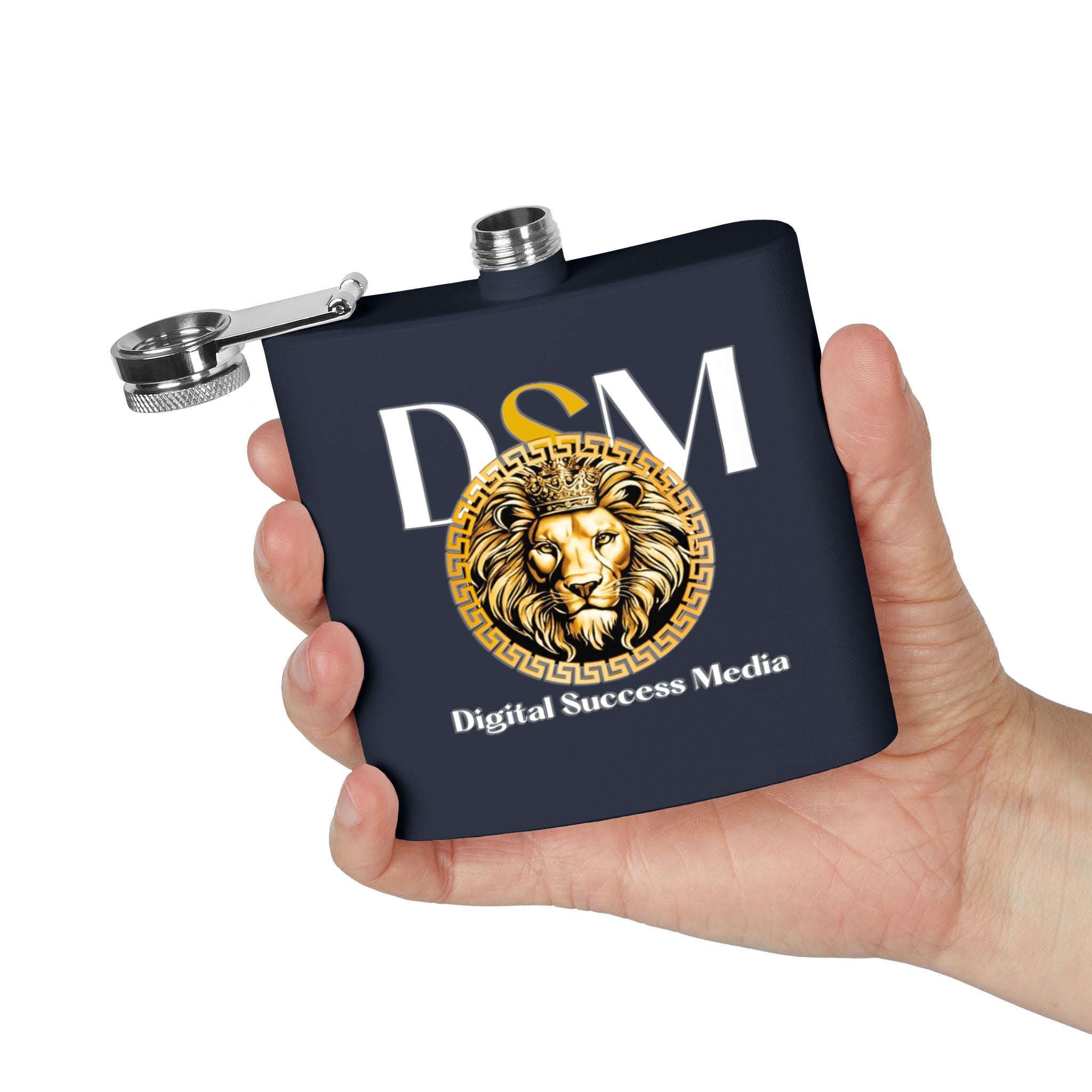 Stainless Flask – Digital Success Media Lion Logo, 6oz