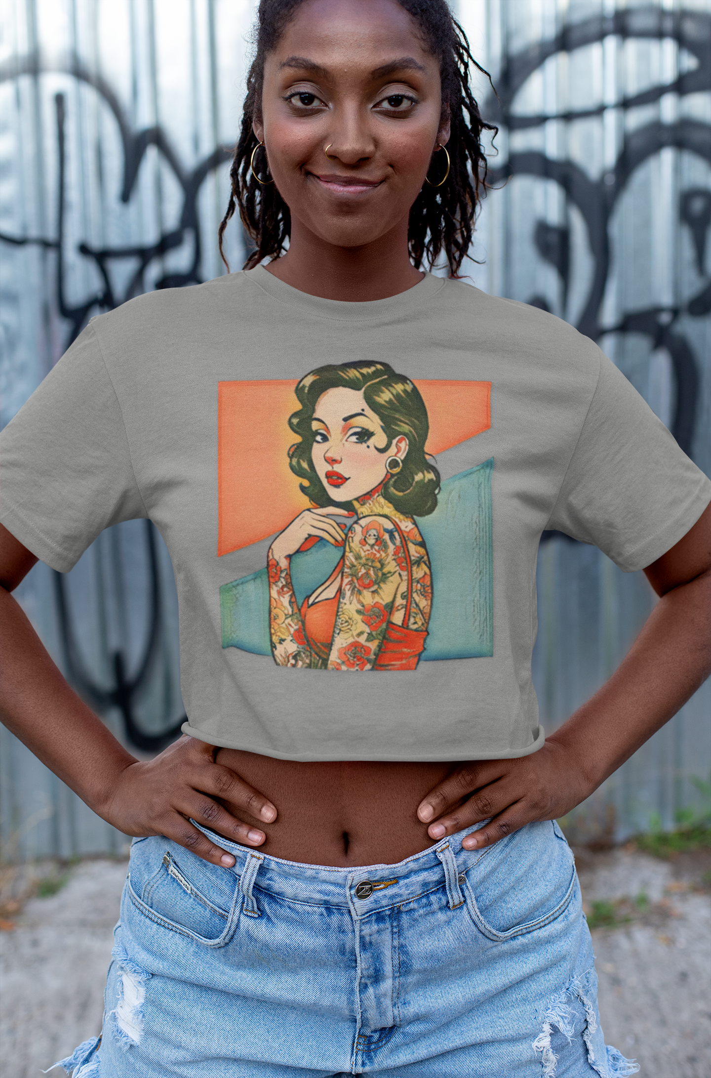 Vintage Pin Up Retro Crop Top