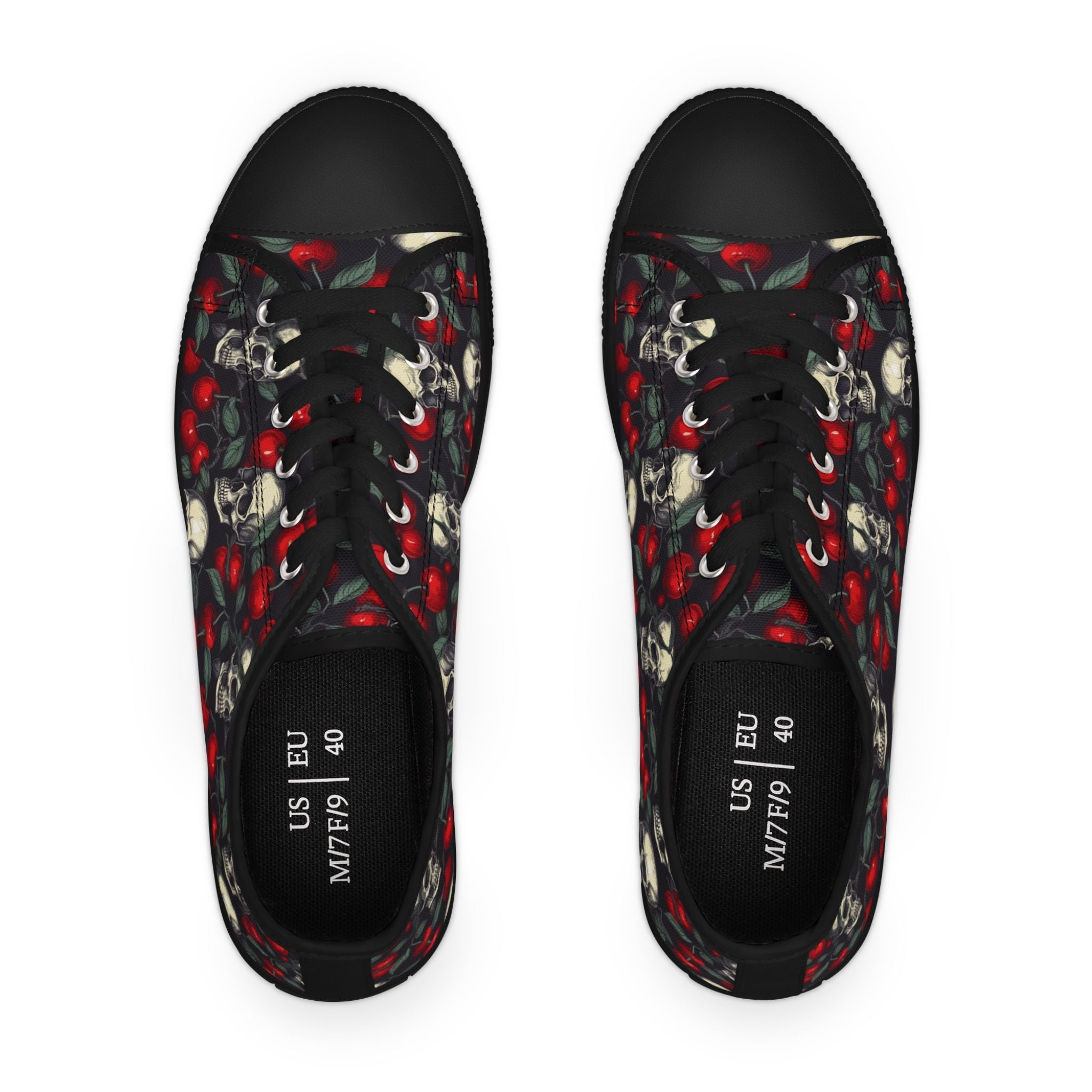 Cherries & Chains Women's Low Top Sneakers
