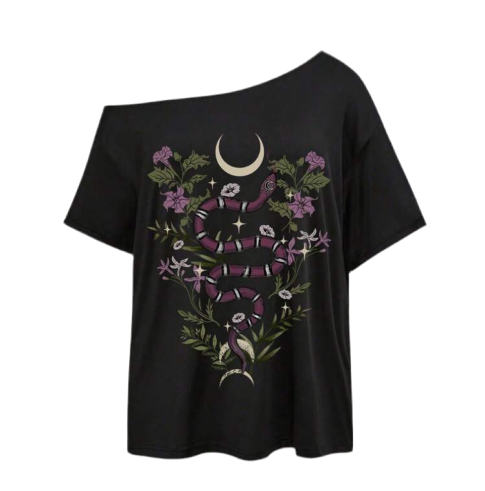 Serpent Moon Off-Shoulder Tee