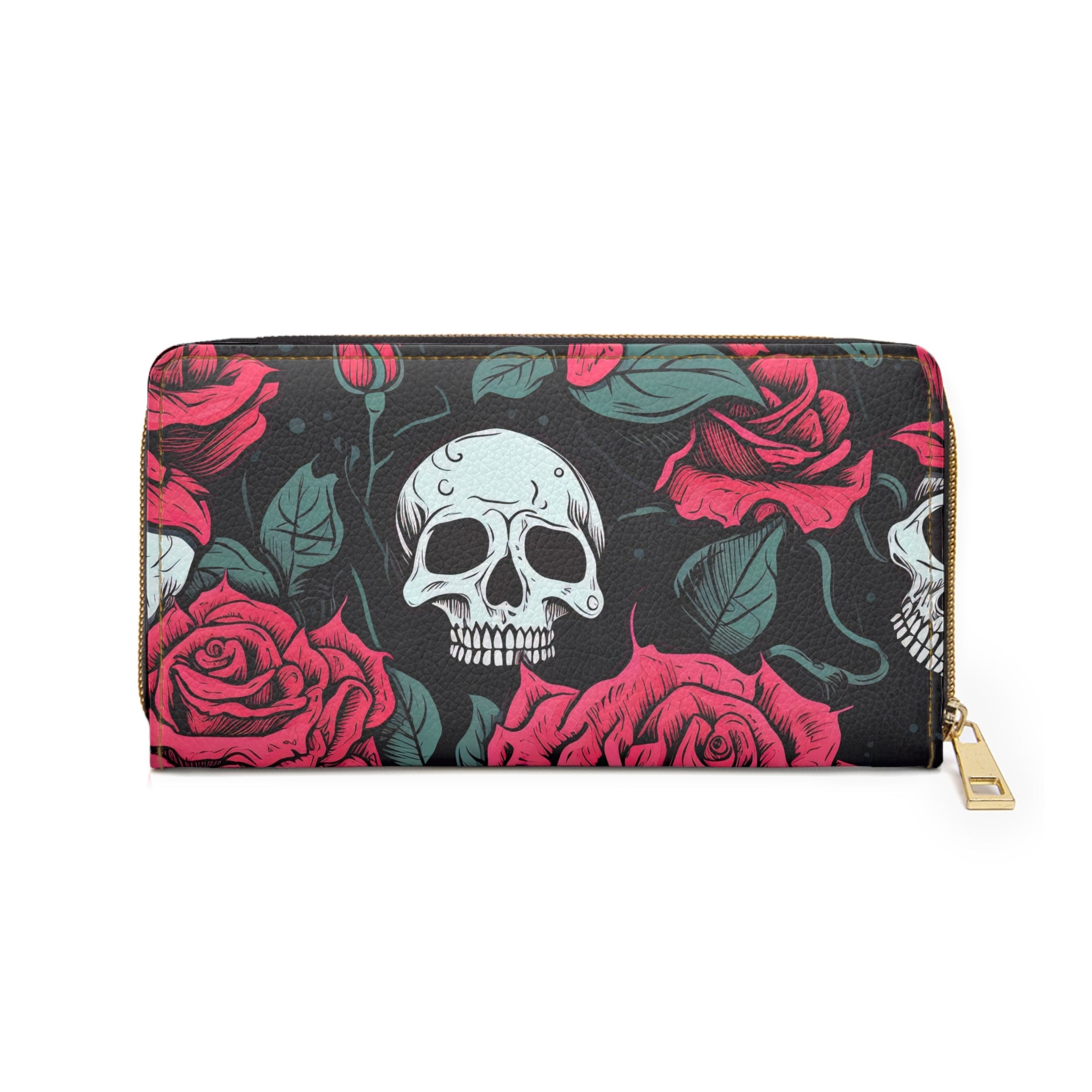 Pink Punk Skull Zippered Wallet