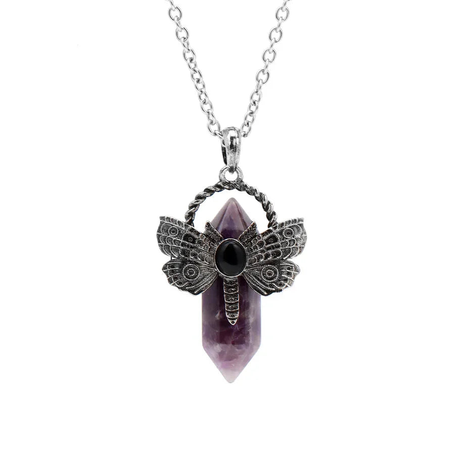 Moth Crystal Necklace