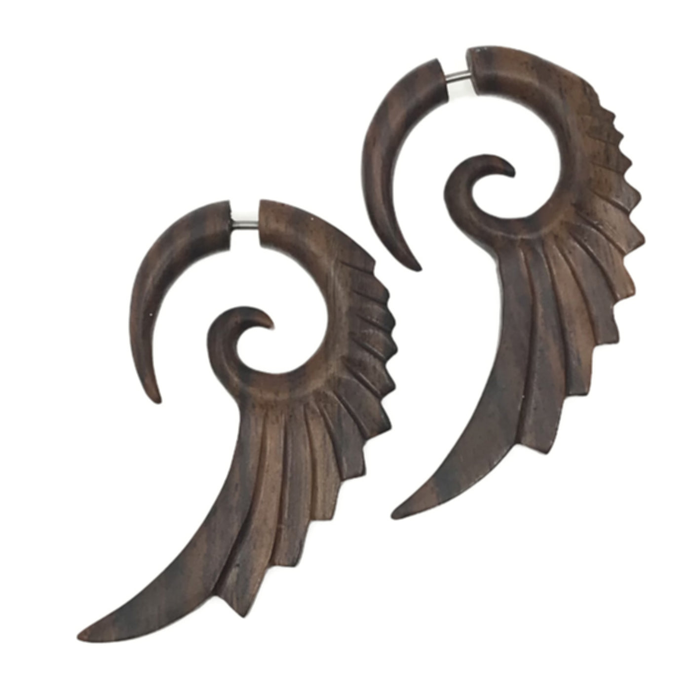 Faux gauge goth fairy wings earring