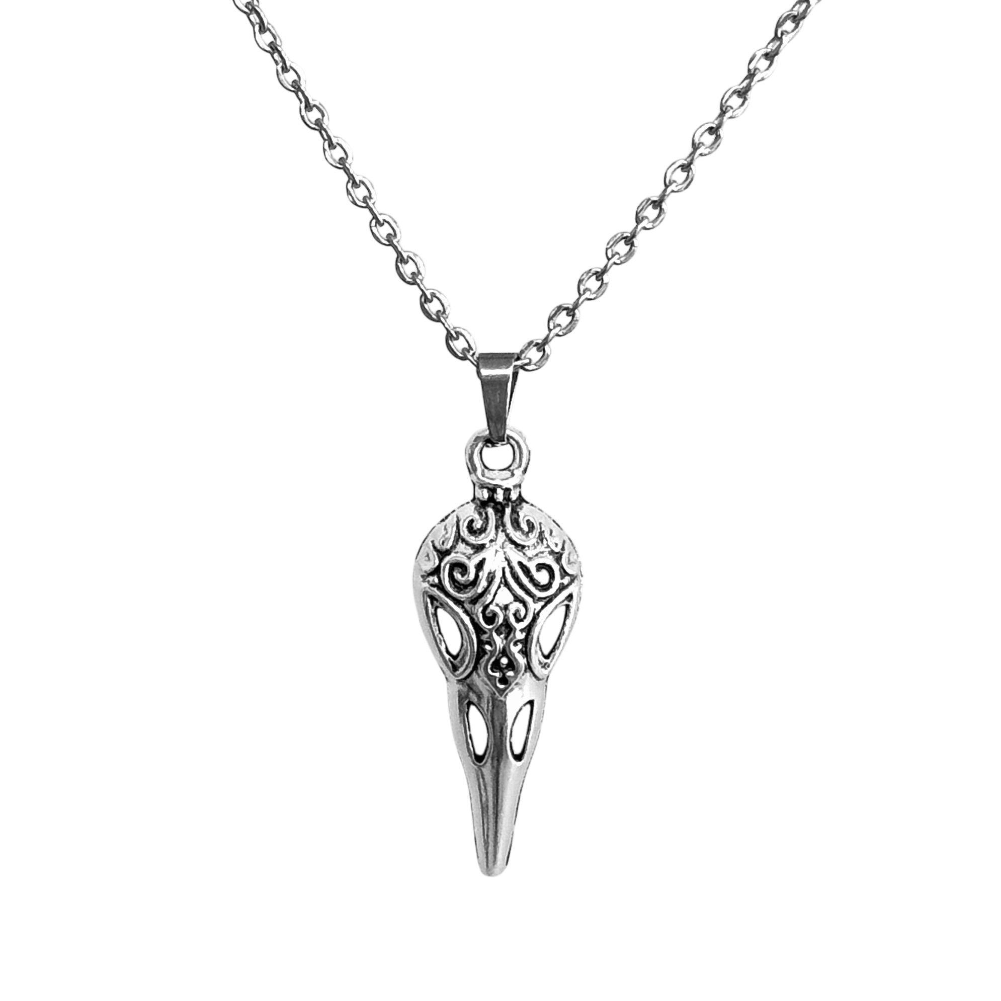Bird skull necklace stainless steel