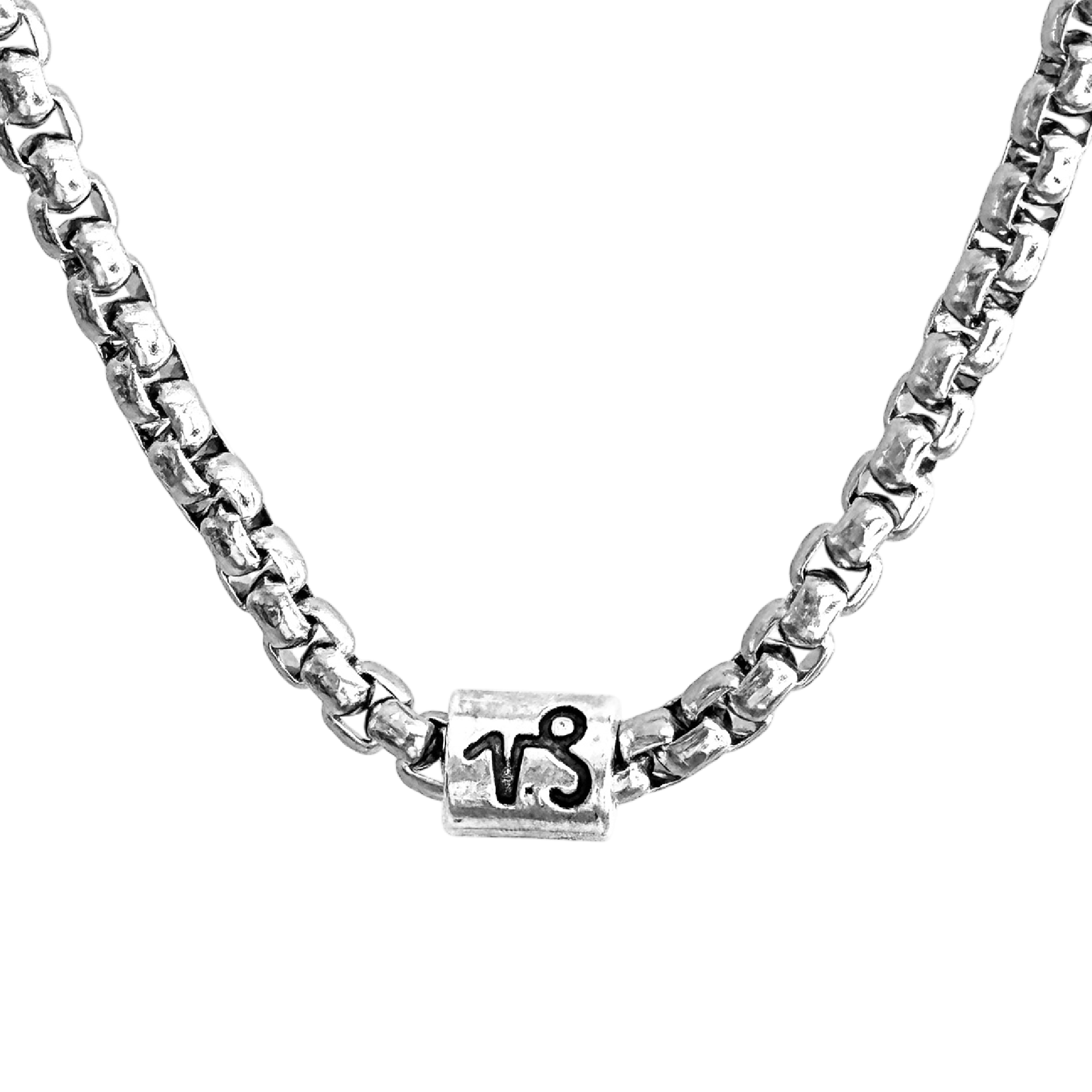 Horoscope stainless steel box chain zodiac necklace