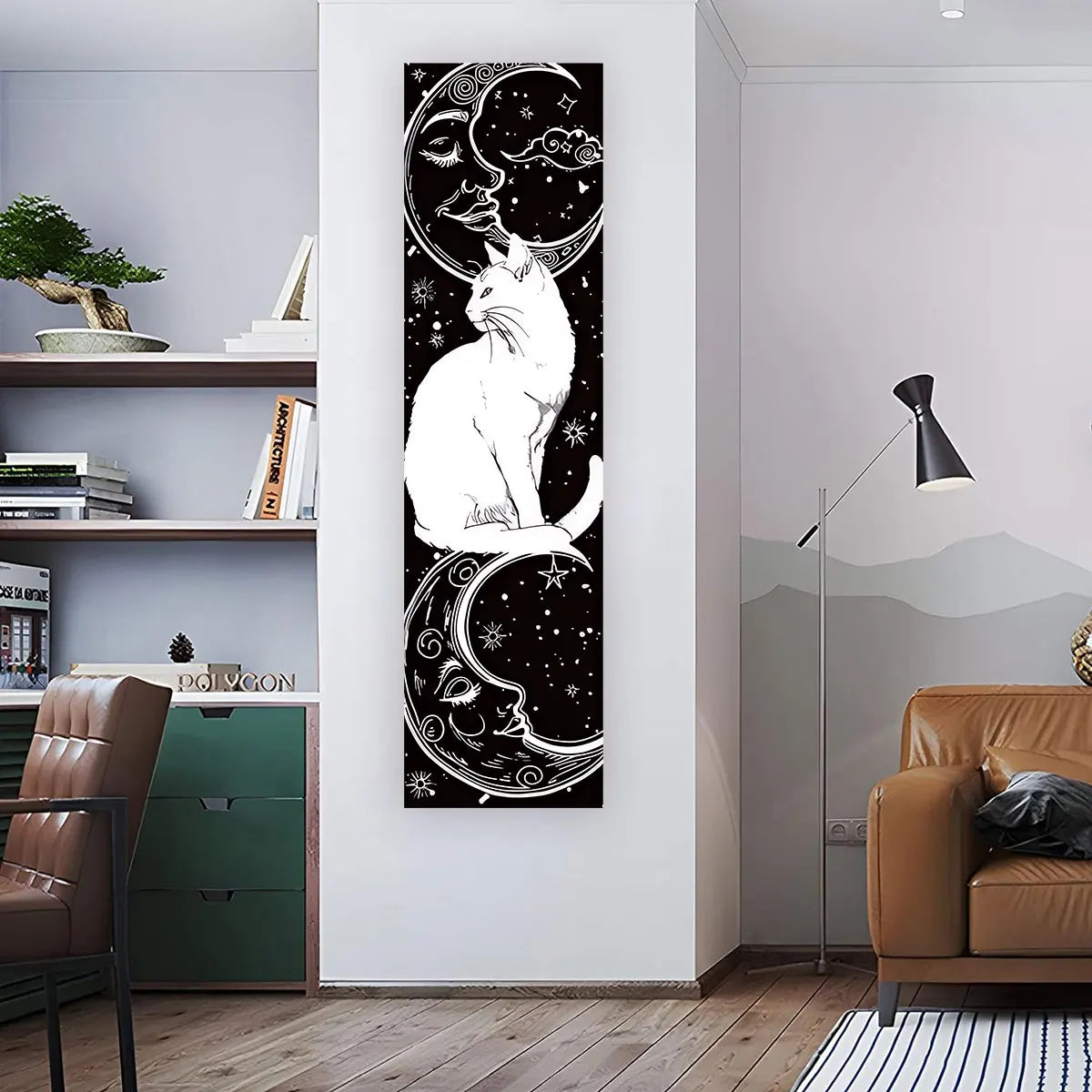 Witchy Sun & Moon Banner Tapestry