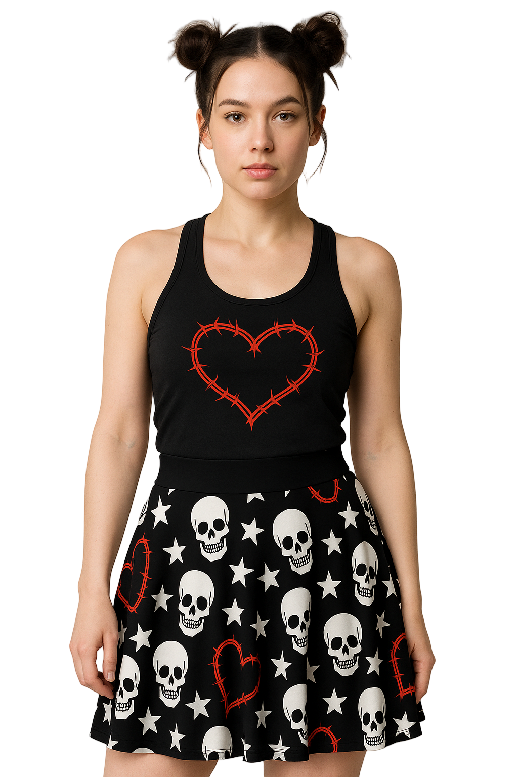 Crimson Chaos Skater Skirt
