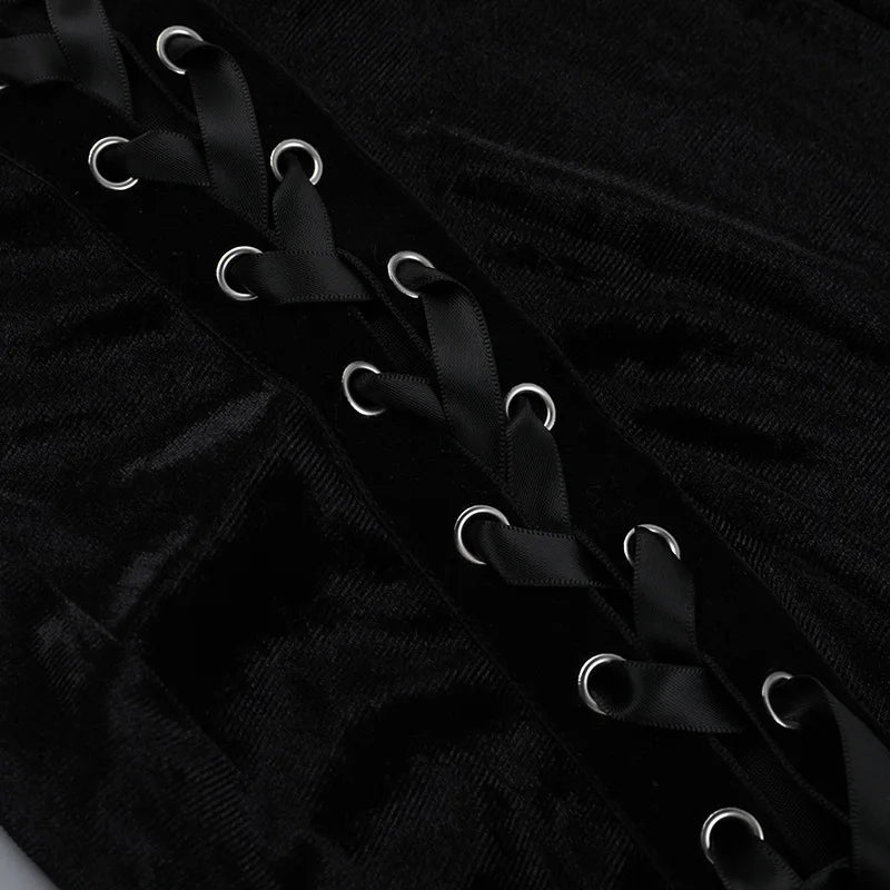 Velvet High Split Cross Dress