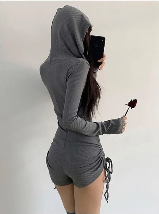 Hooded Long Sleeve Romper