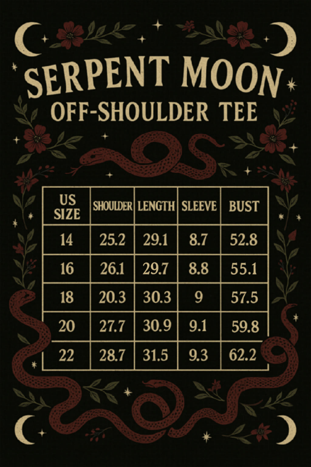 Serpent Moon Off-Shoulder Tee