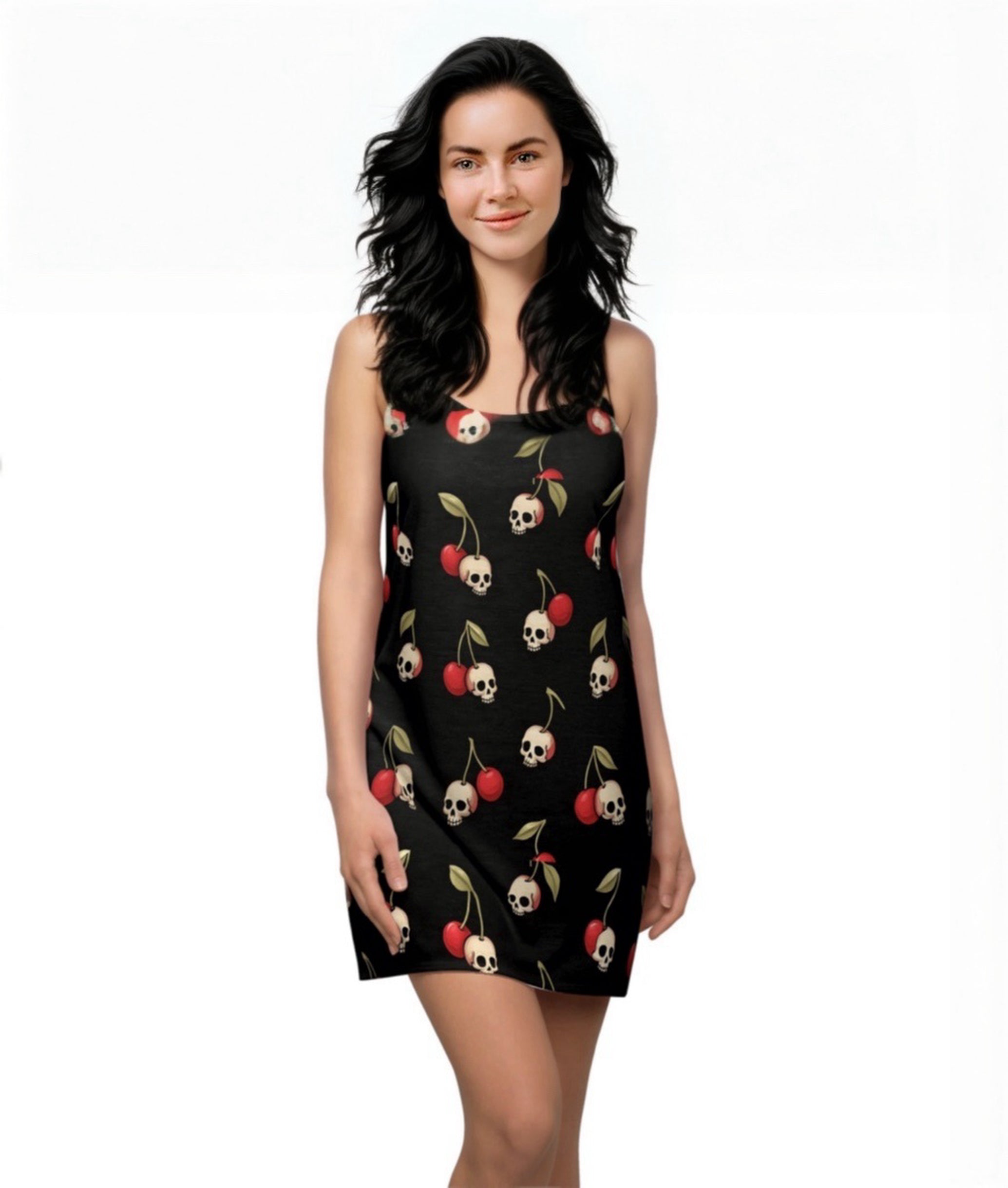 Cherry Skulls Print | Racerback Dress
