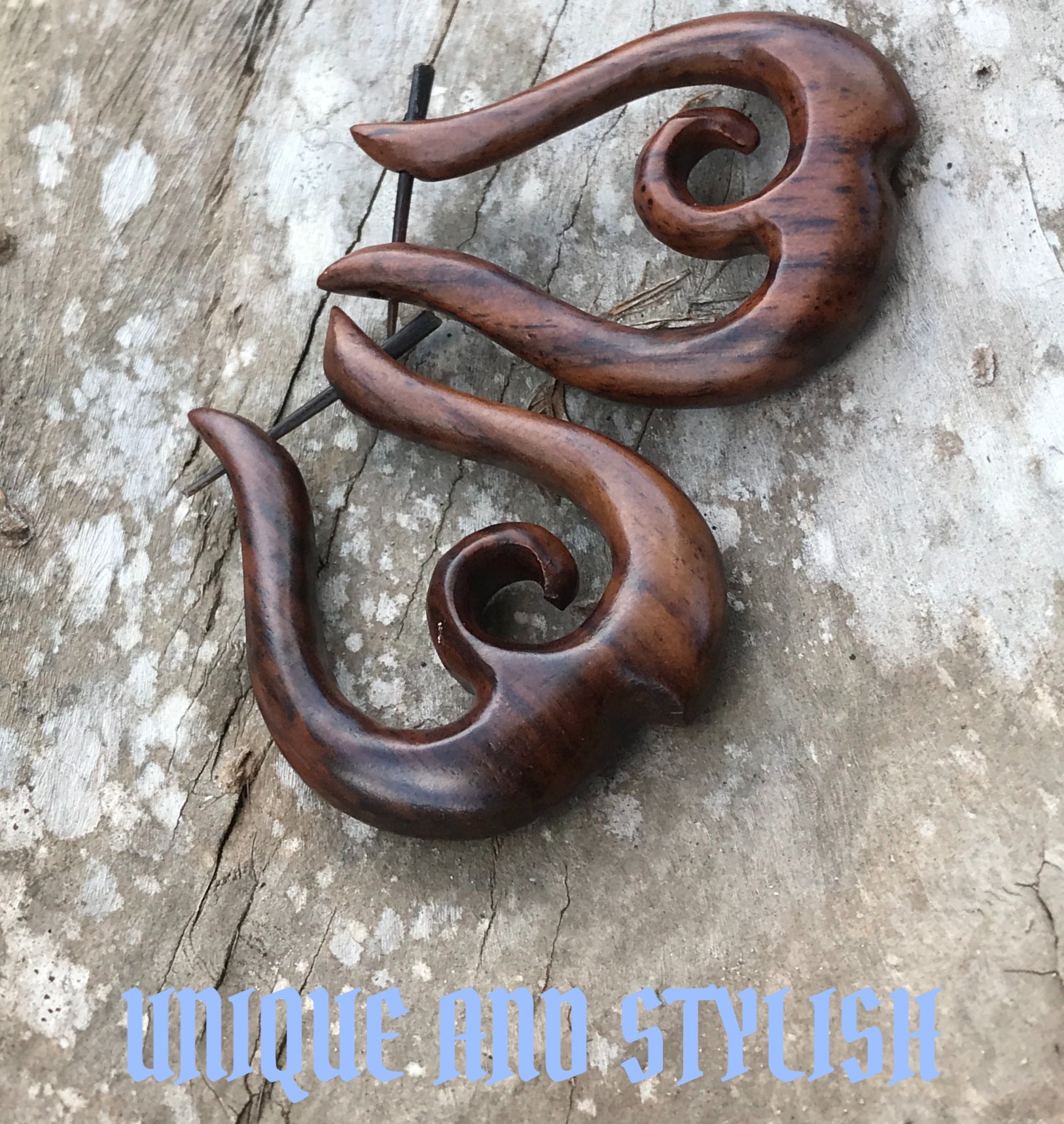Organic infinity swan earrings