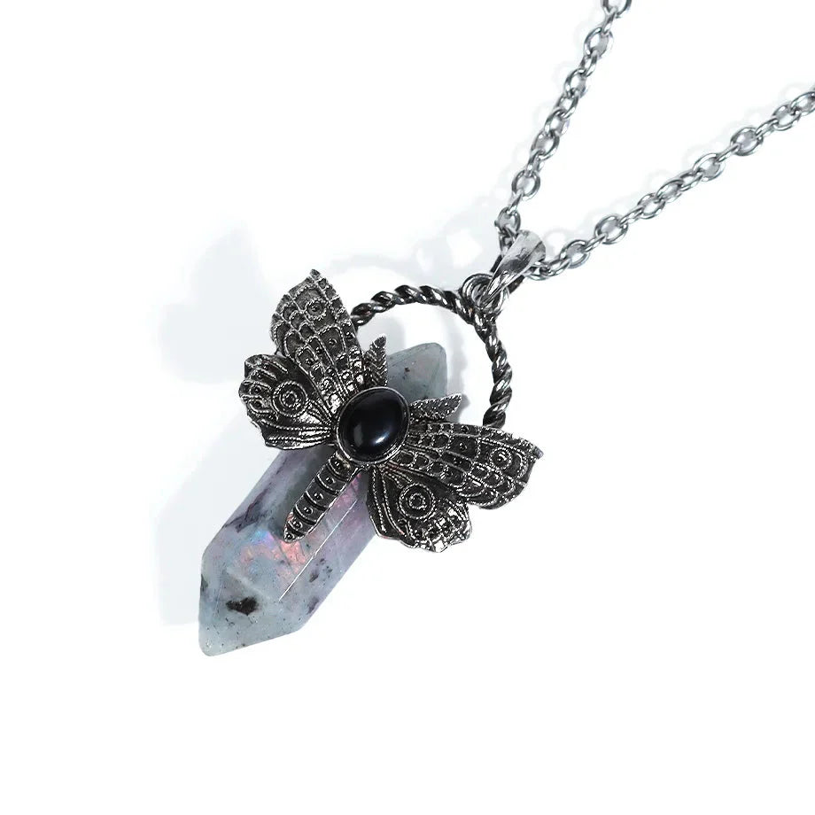 Moth Crystal Necklace