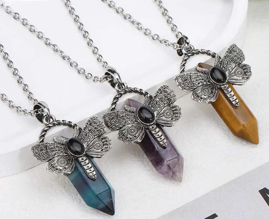 Moth Crystal Necklace