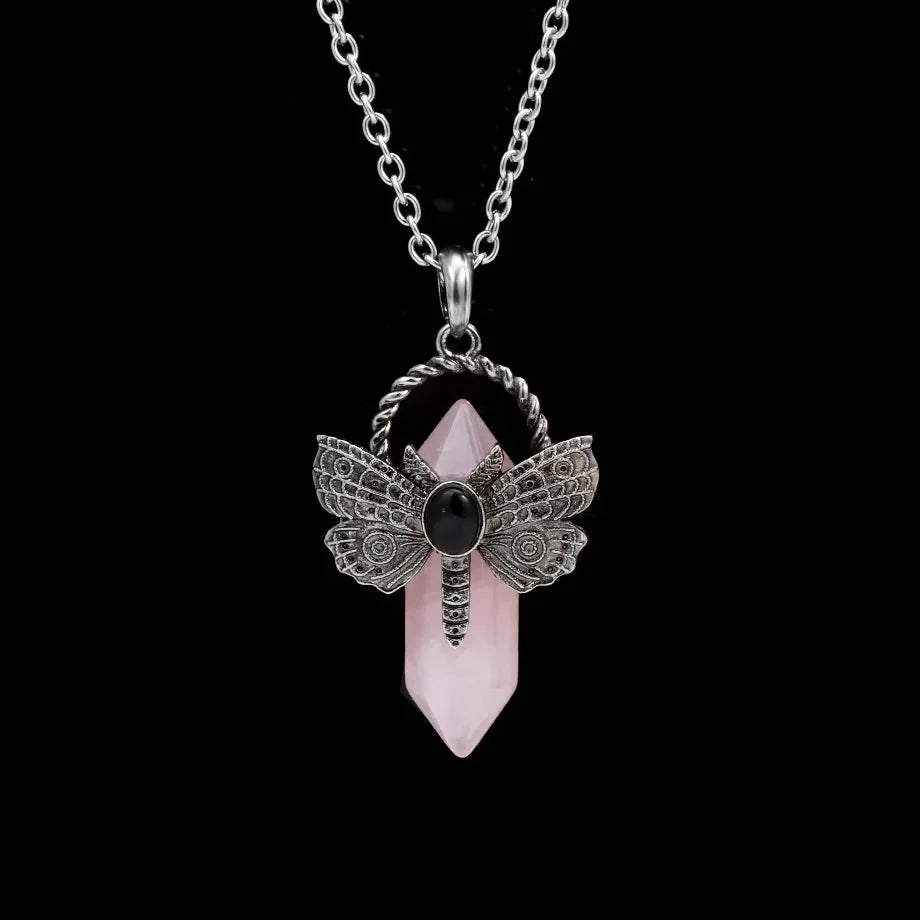 Moth Crystal Necklace