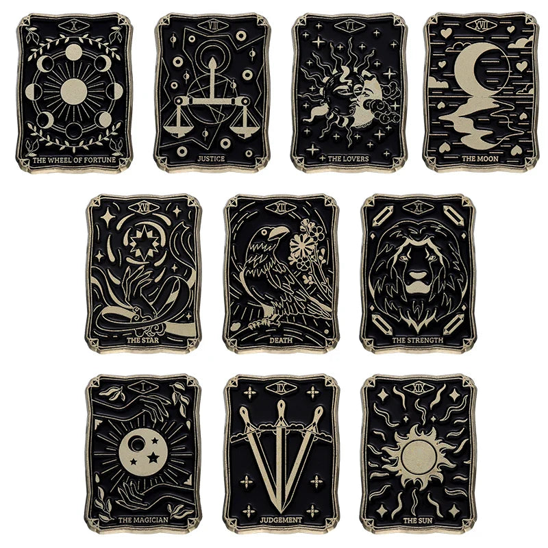 Punk Tarot Enamel Pin: Star Justice Death Sun Moon Badge Jewelry Gift