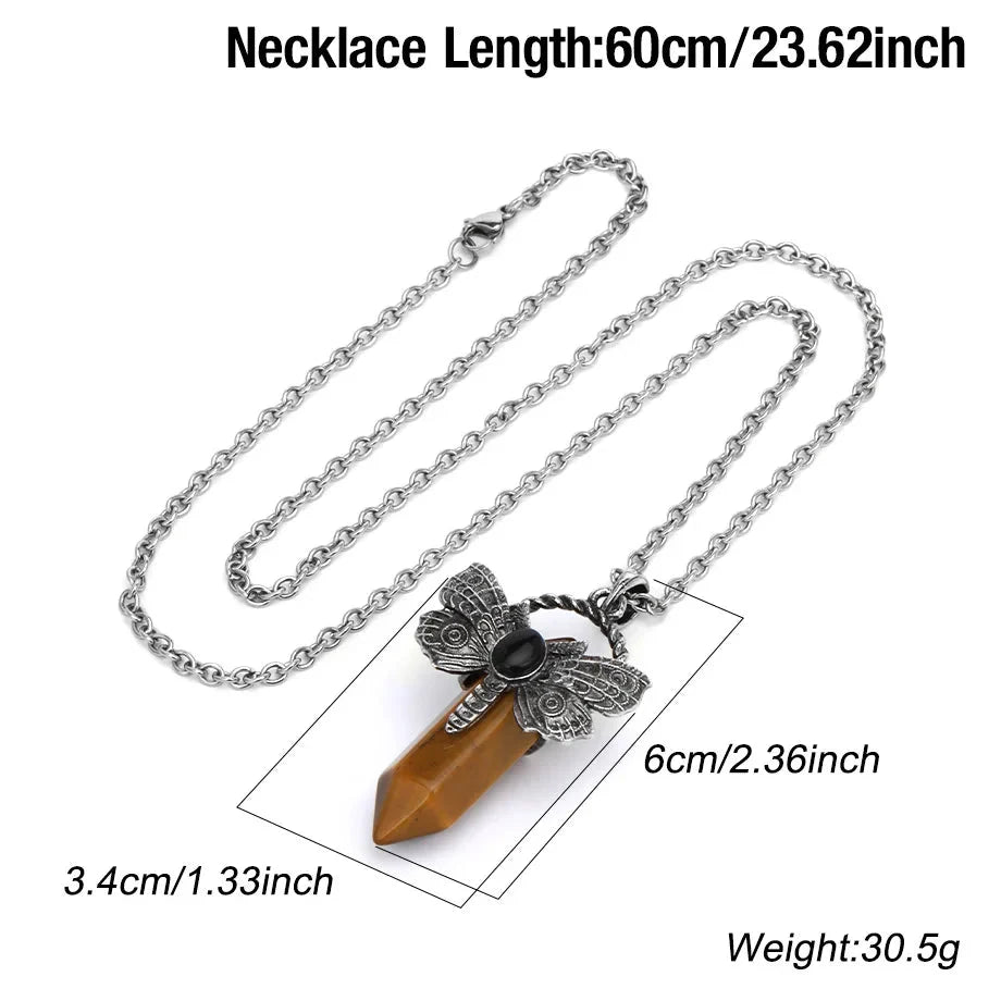 Moth Crystal Necklace