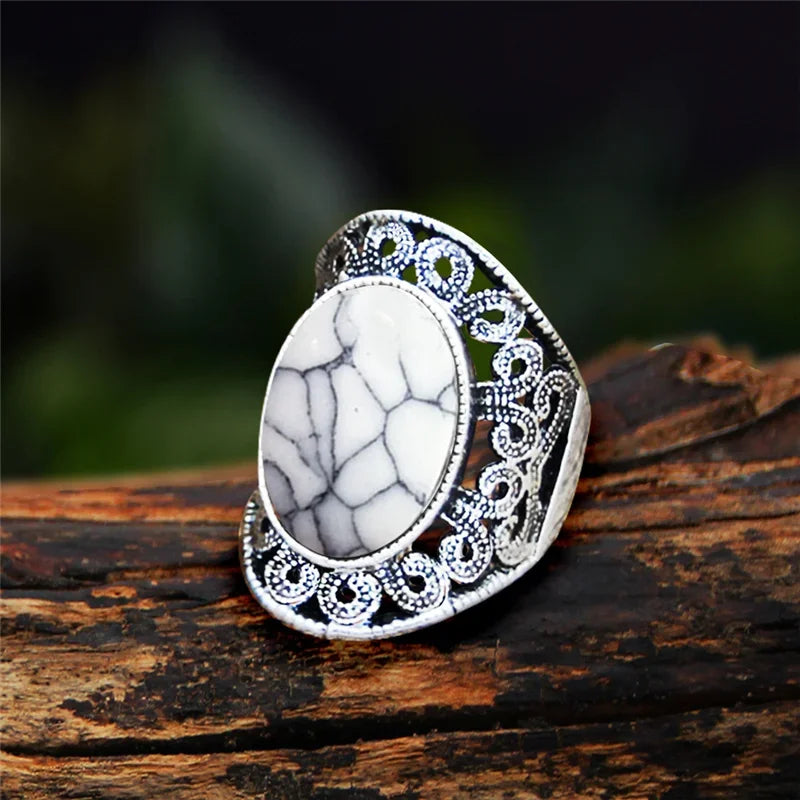 Stone Oval Vintage Design Rings
