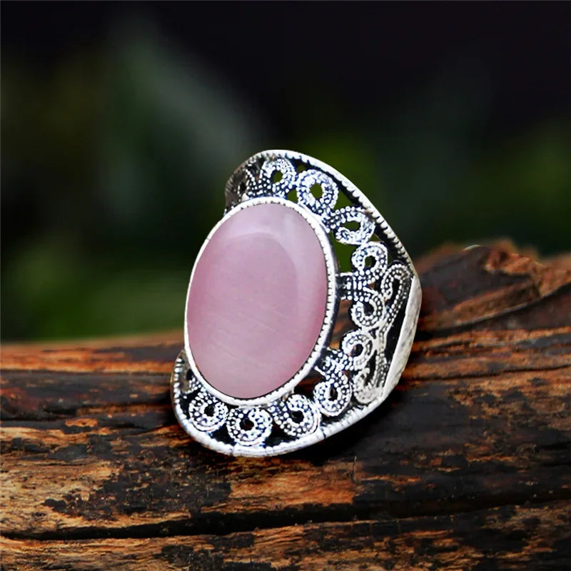 Stone Oval Vintage Design Rings