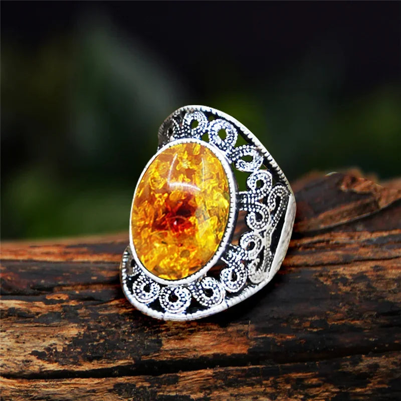 Stone Oval Vintage Design Rings