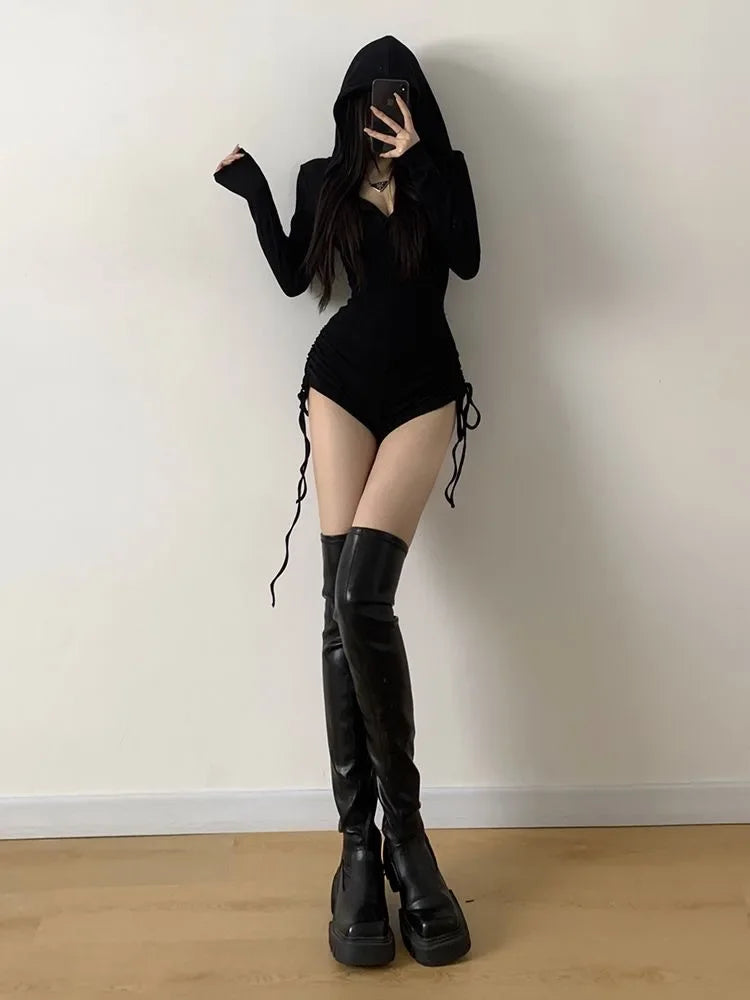 Hooded Long Sleeve Romper