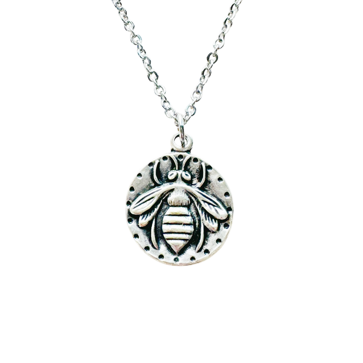 Bee coin necklace