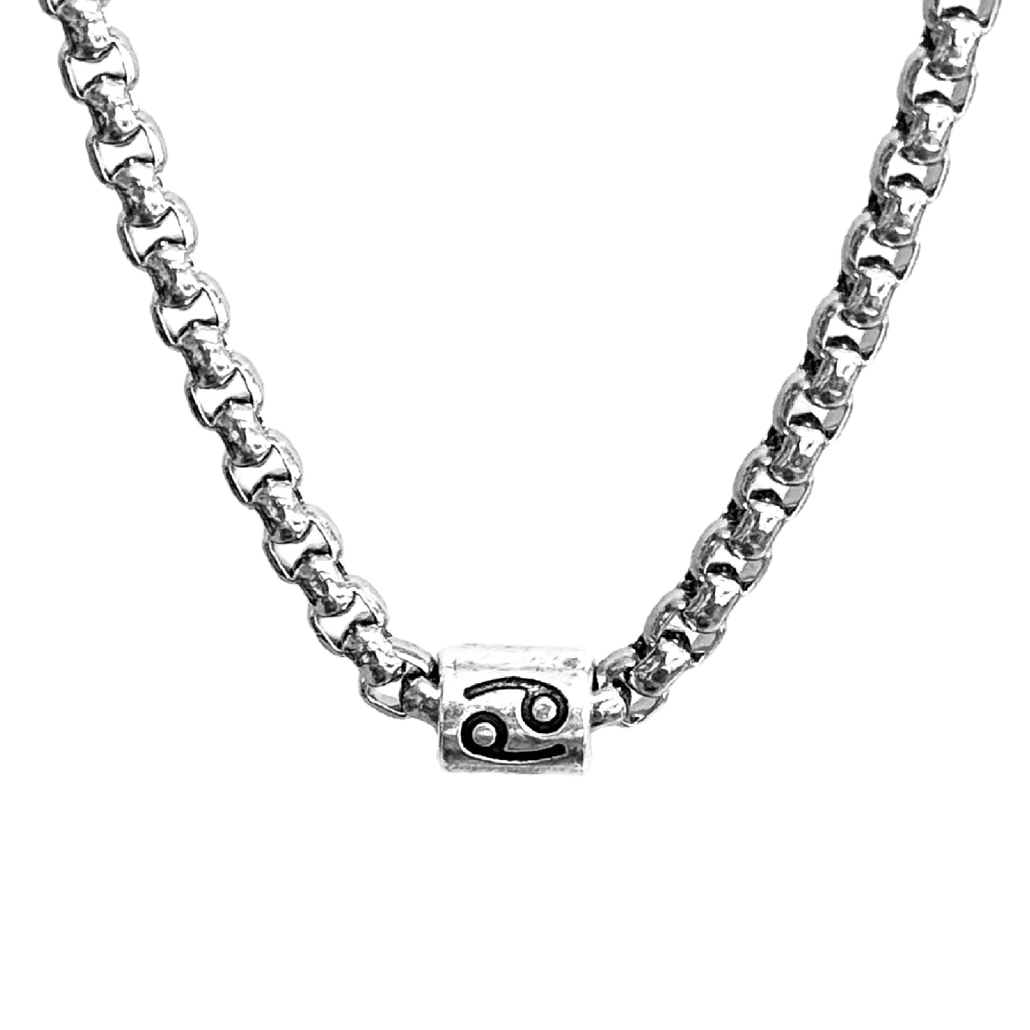 Horoscope stainless steel box chain zodiac necklace