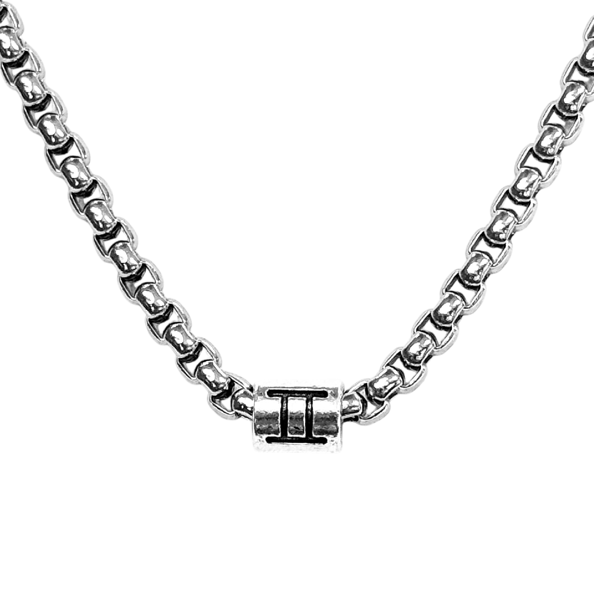 Horoscope stainless steel box chain zodiac necklace