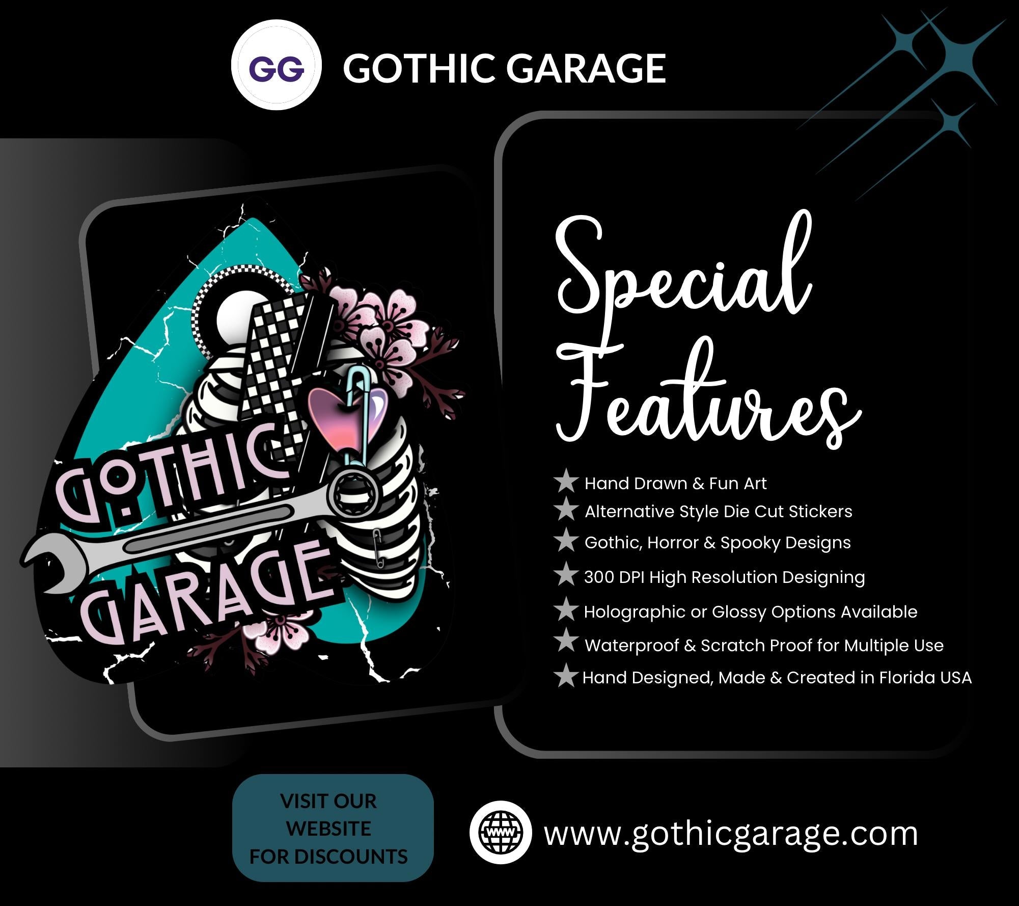 Gold Vein Anatomical Heart Sticker: Gothic X-Ray Vinyl Decal