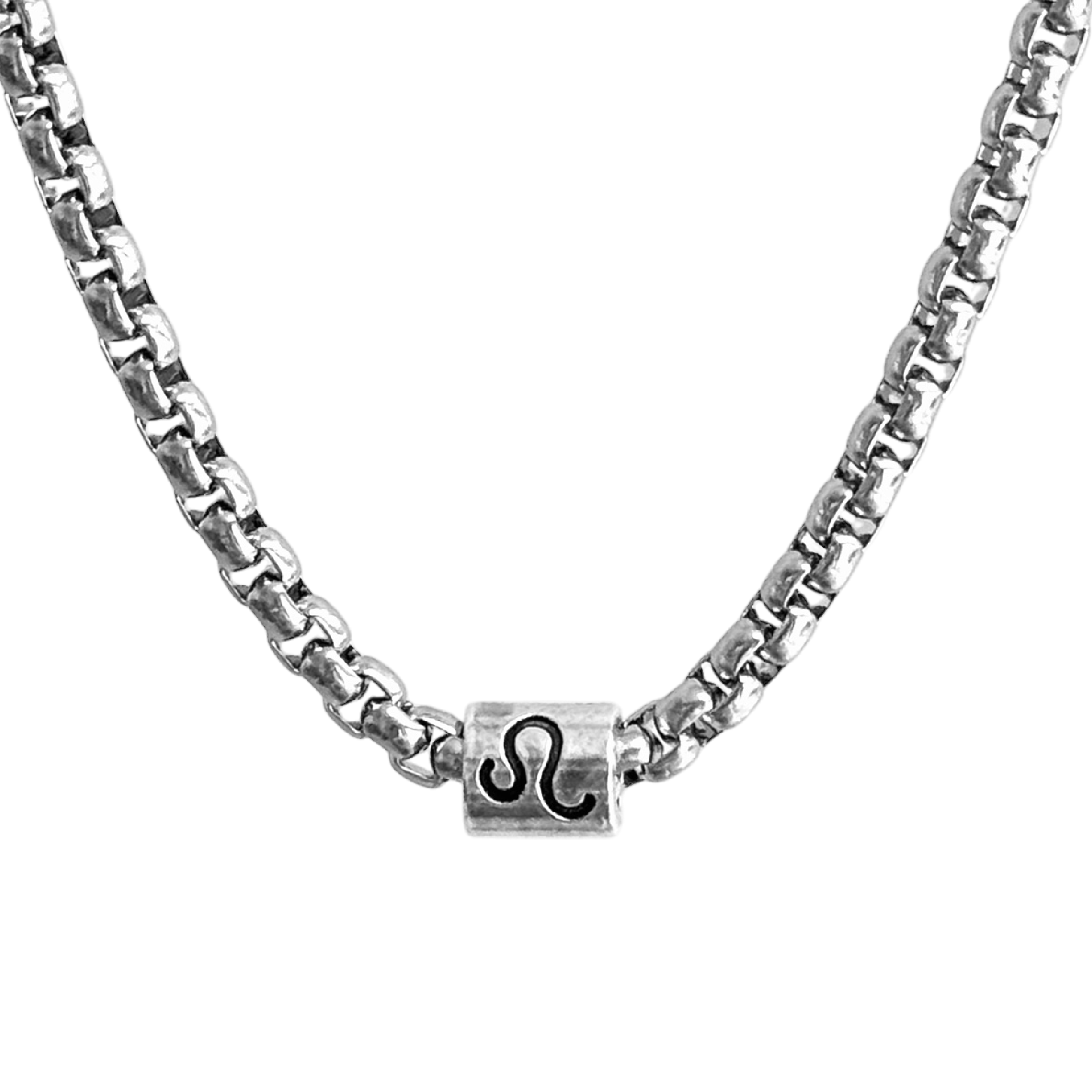 Horoscope stainless steel box chain zodiac necklace